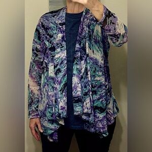 Women's Cardigan/Jacket in Purple, Green, Black, White Semi Shear Outer Layer
